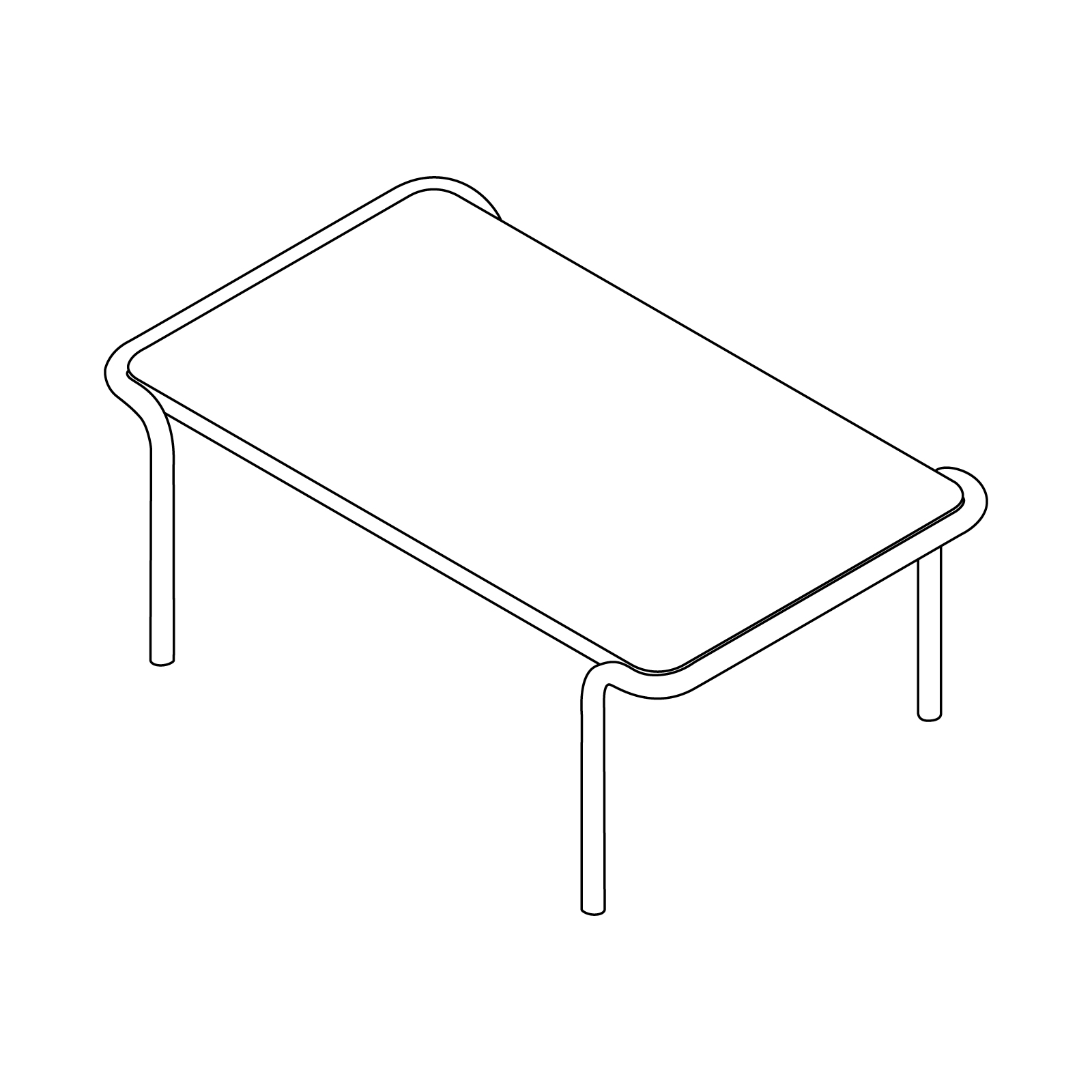 A line drawing - Sweep Coffee Table–Rectangular