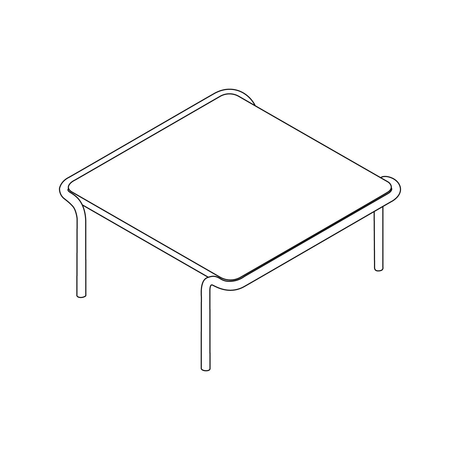Een lijntekening - Sweep-salontafel - vierkant