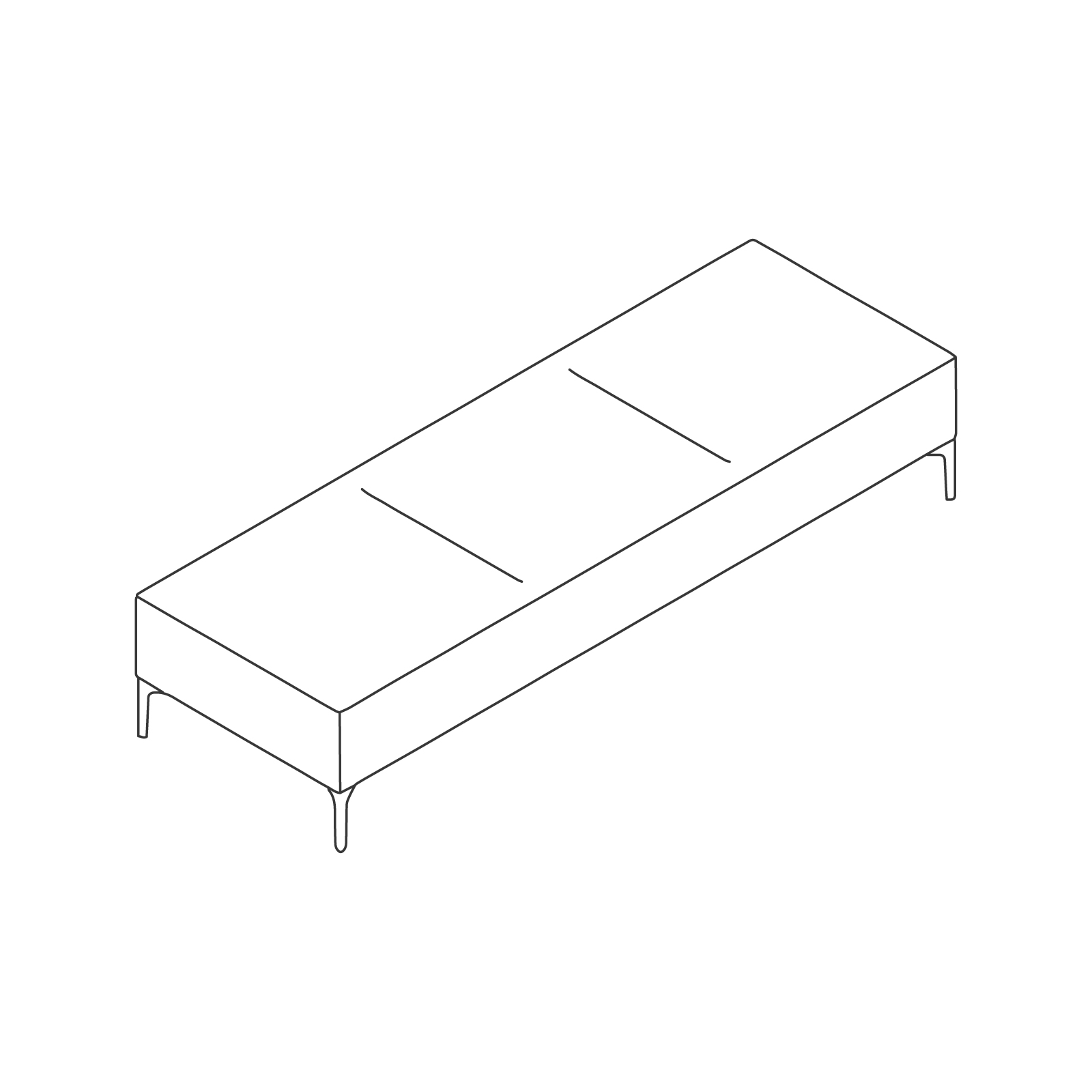 A line drawing - Symbol Bench–3 Seat