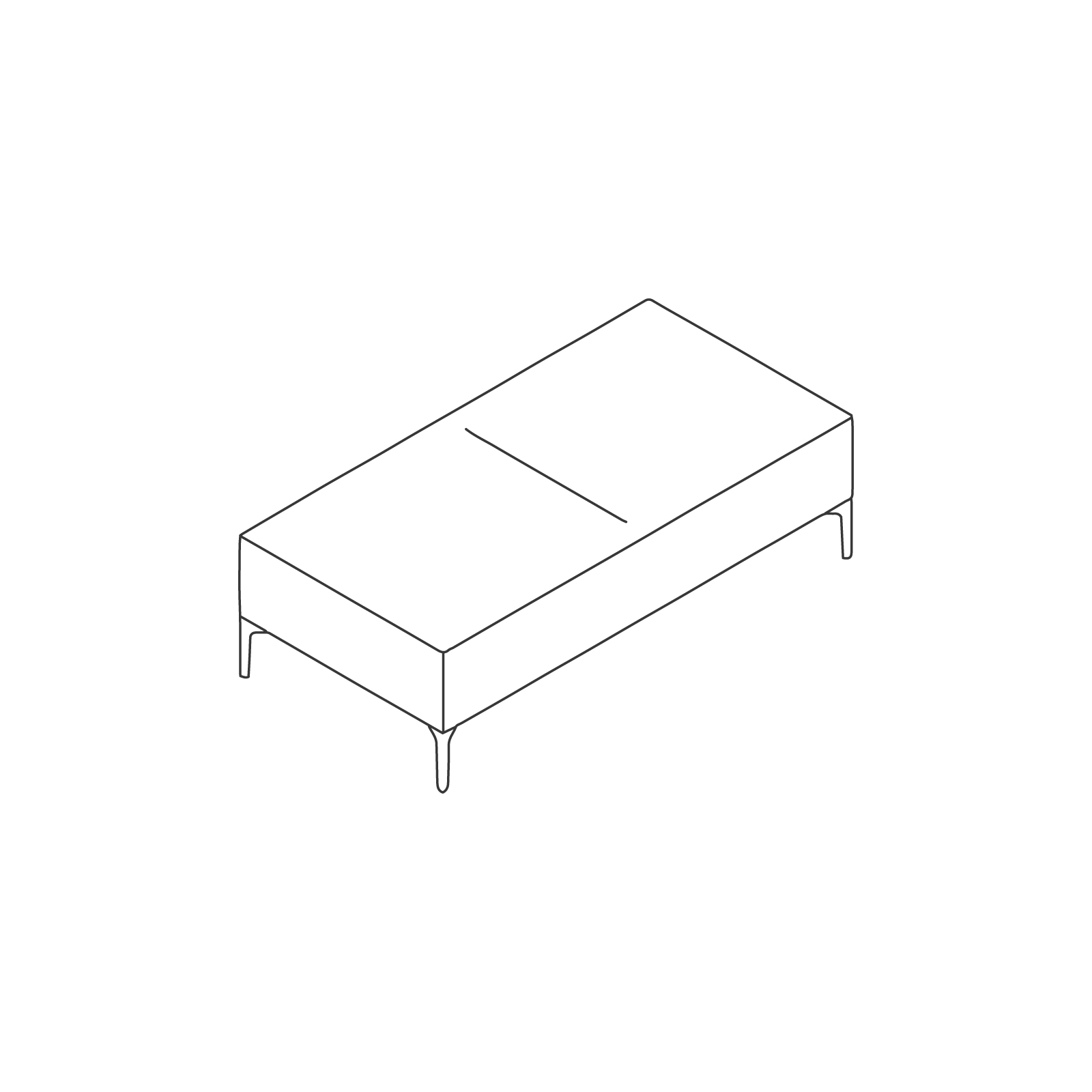 Een lijntekening - Symbol modulaire stoelen – bank – 2 zittingen