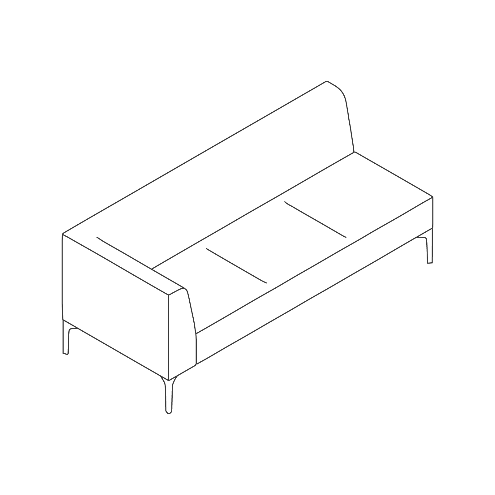 Uno schizzo - Seduta modulare Symbol–Bracciolo destro–3 posti