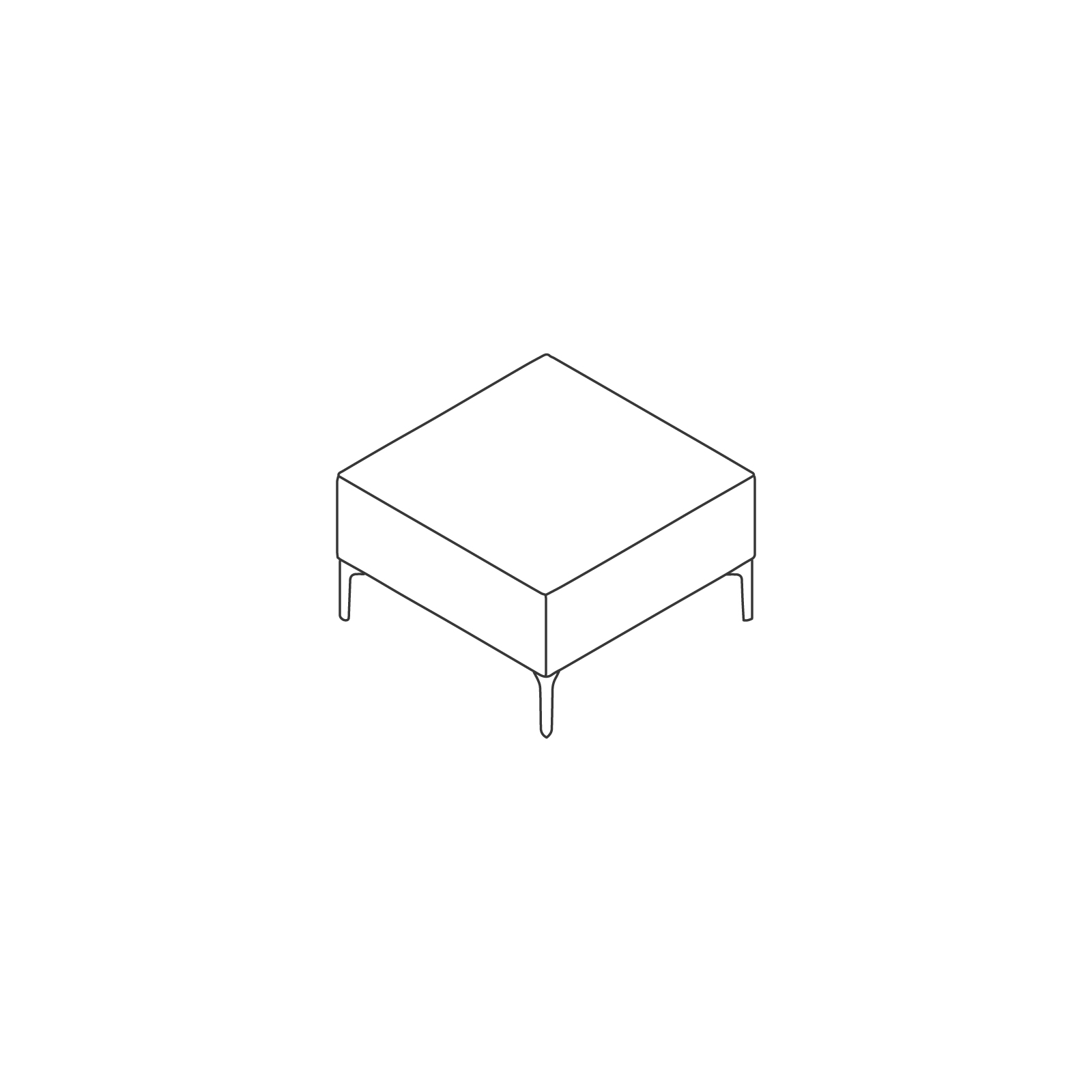 Dessin au trait : Siège modulaire Symbol – Siège haut individuel