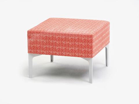 A front angle view of the Symbol Single Stool in a coral pattern.
