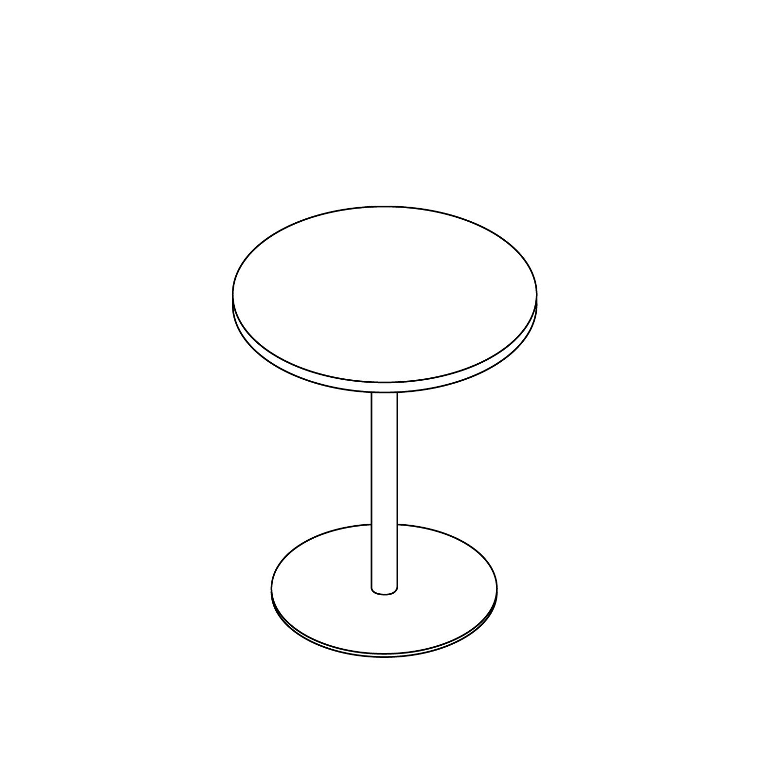 Eine Zeichnung - Tier Cafétisch – rund