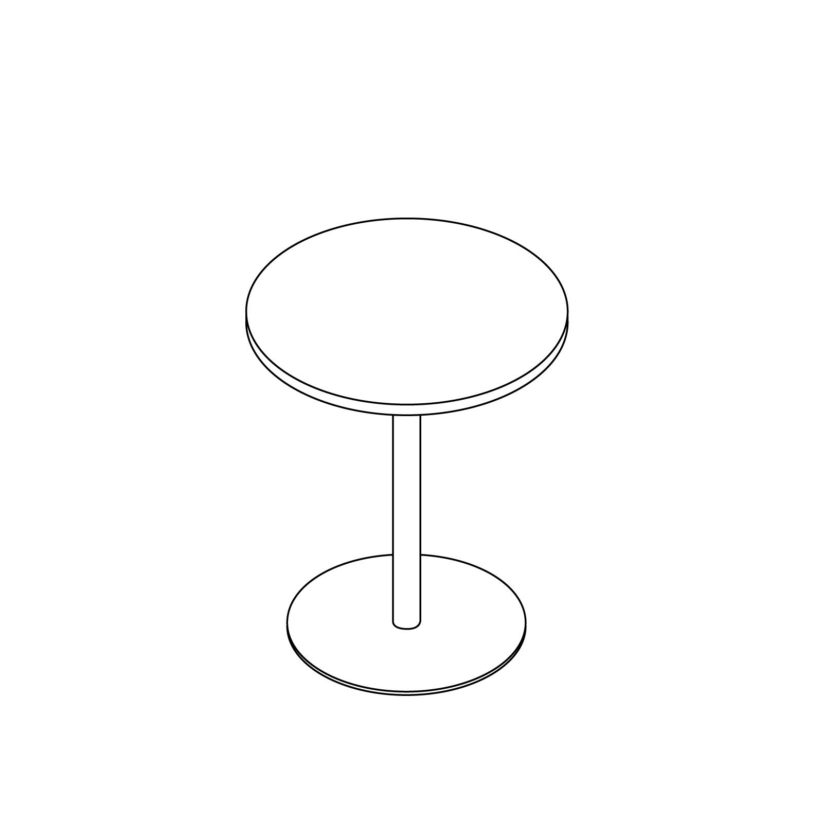 A line drawing - Tier Café Table–Round