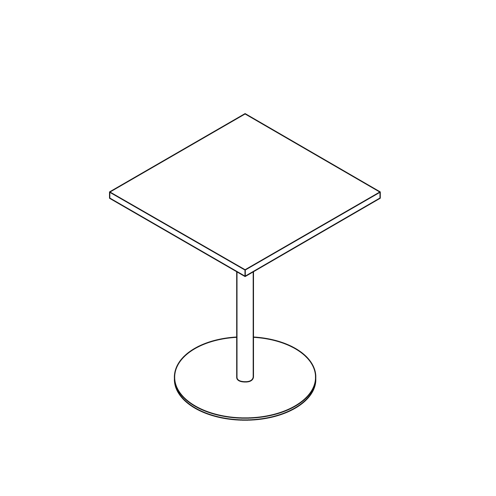 A line drawing - Tier Café Table–Square