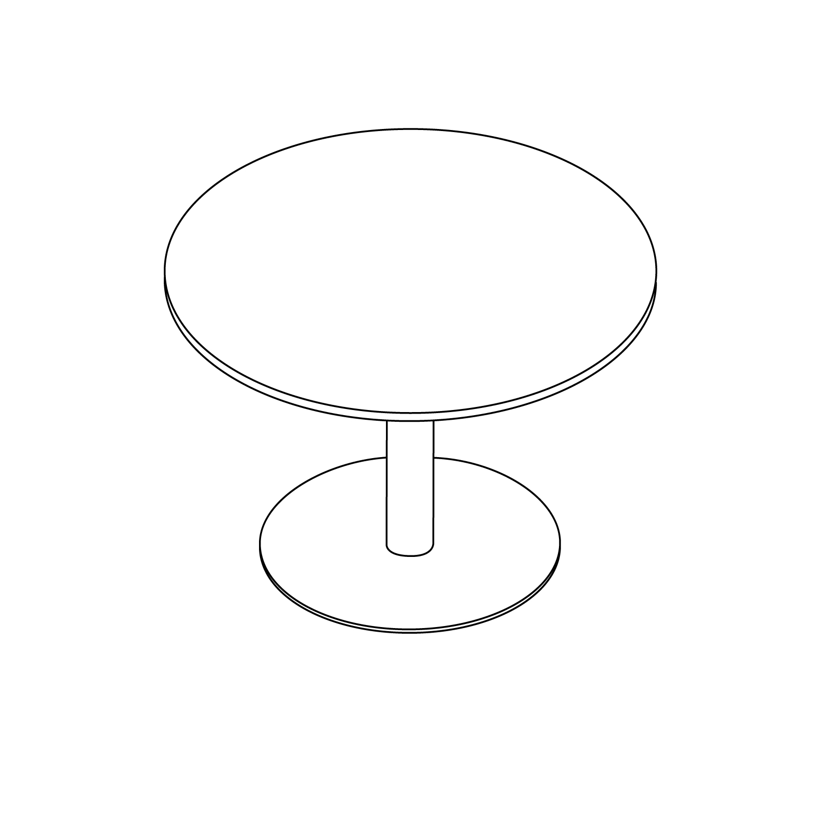 Een lijntekening - Etagetafel–Rond