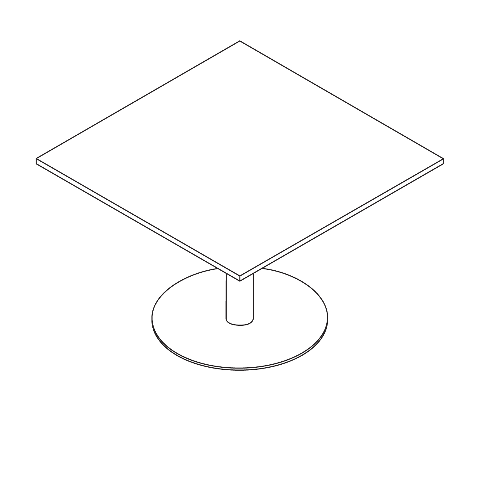 A line drawing - Tier Table–Square