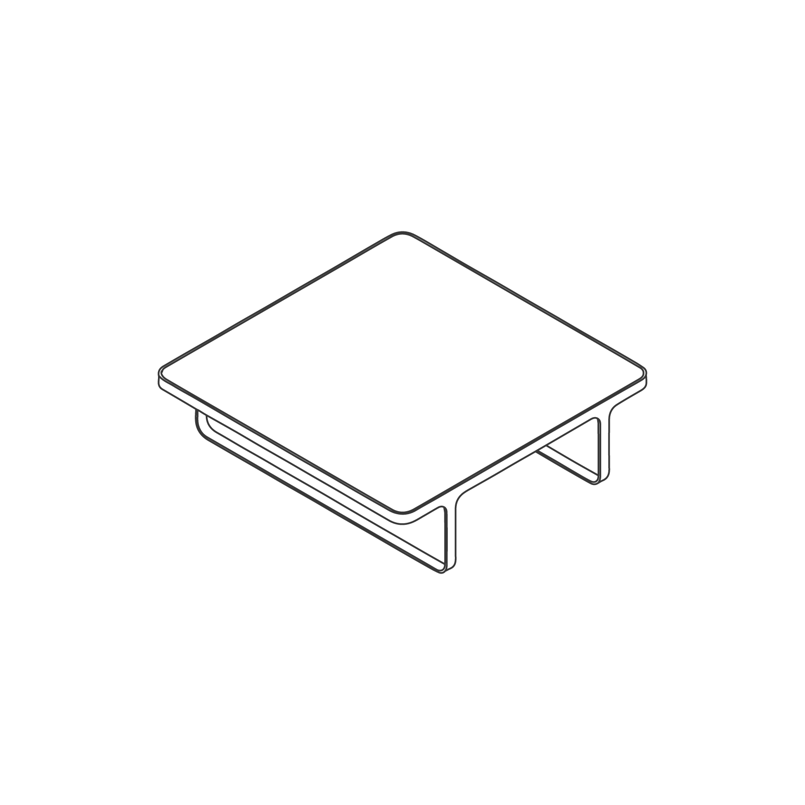 A line drawing of Trace Coffee Table–Square.