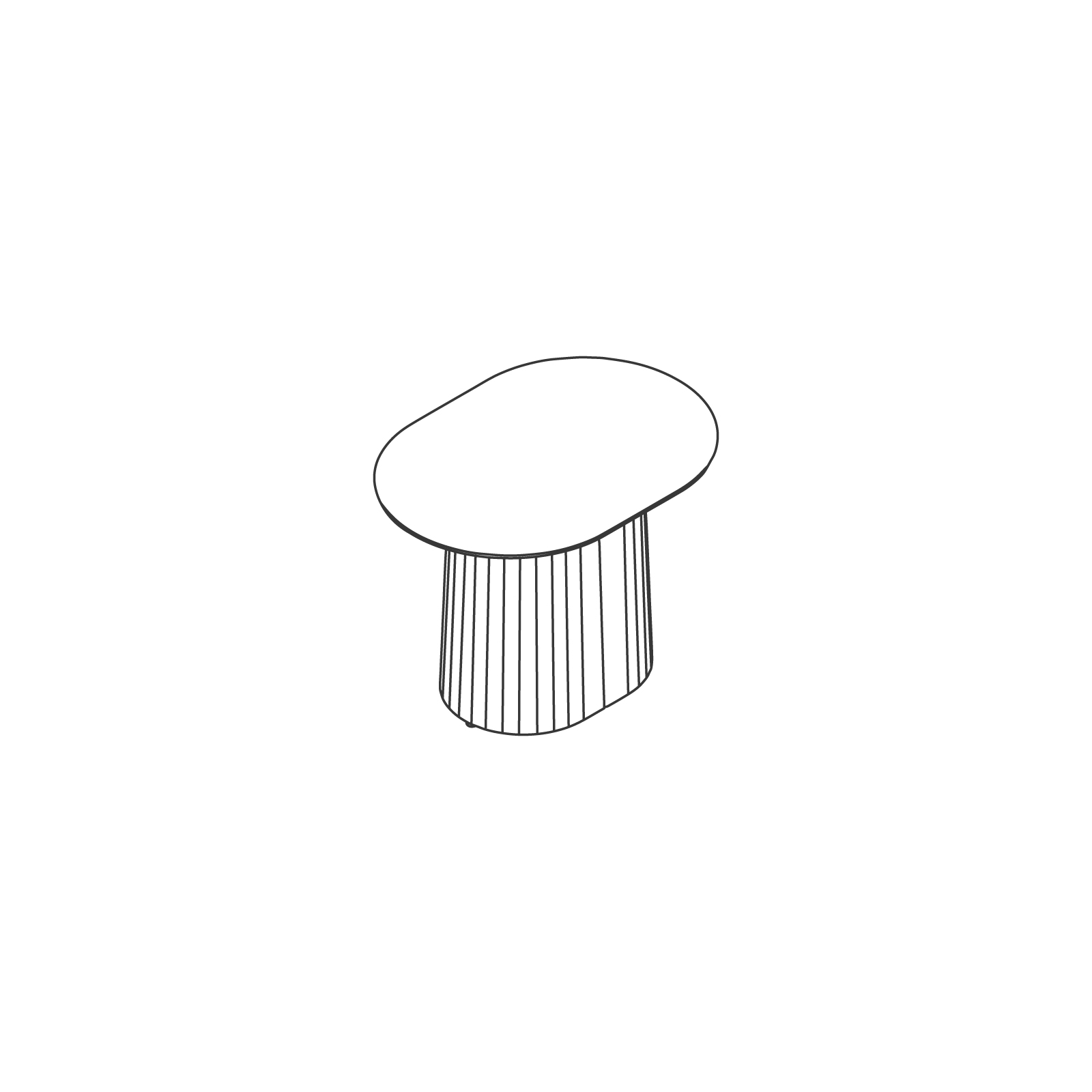 A line drawing - Tun Side Table–Low–Steel Base
