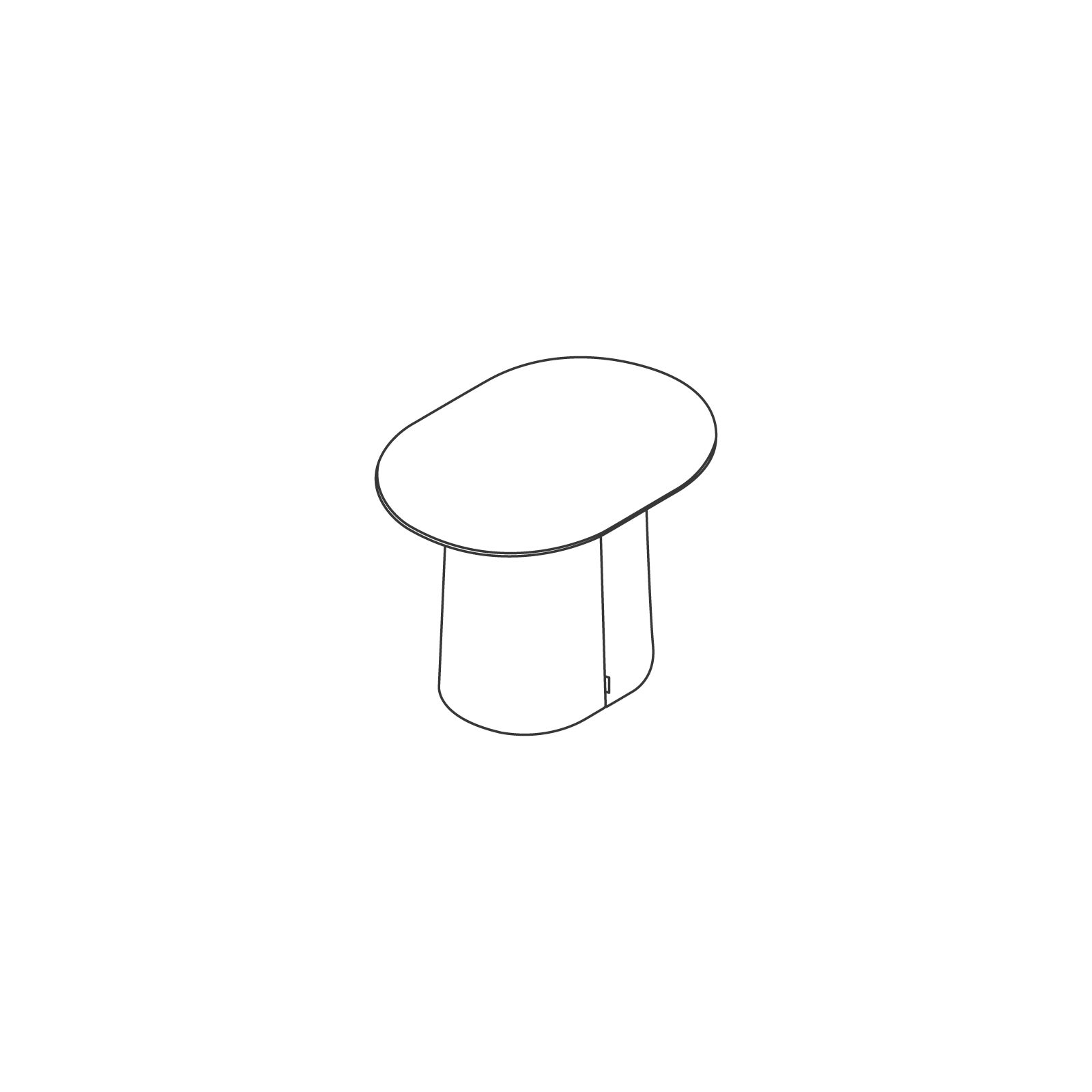 A line drawing - Tun Side Table–Low–Upholstered Base