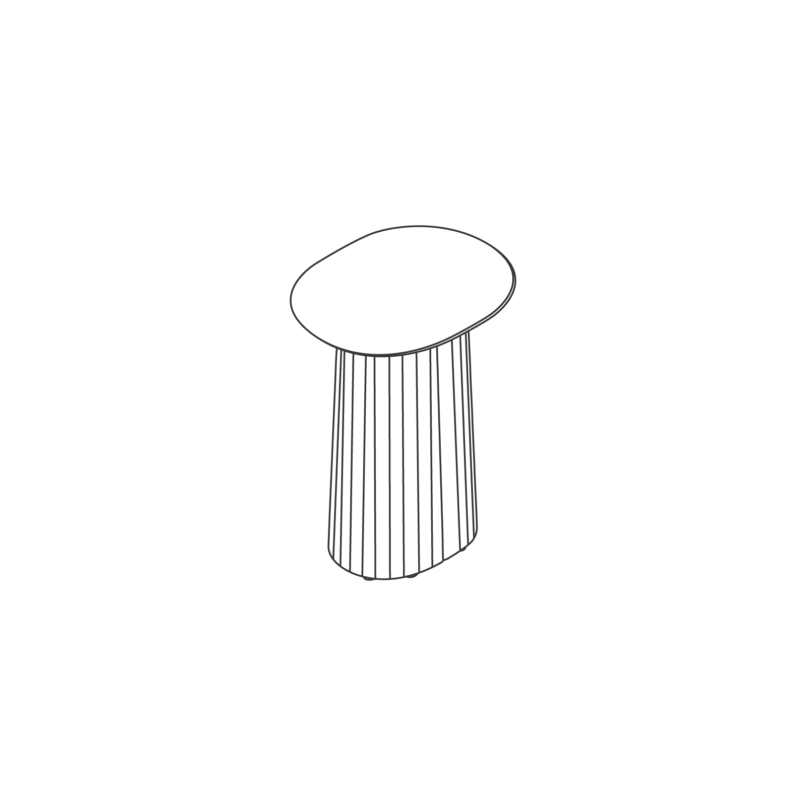 A line drawing - Tun Side Table–Steel Base