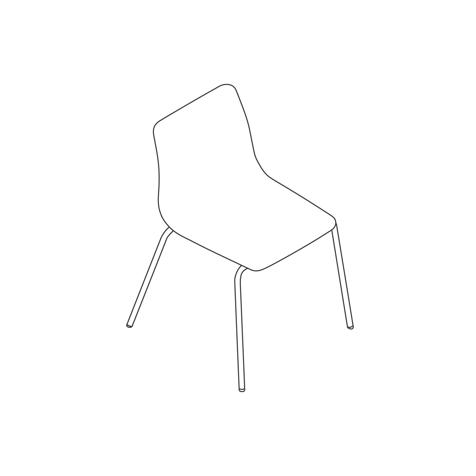 A line drawing - Viv Side Chair–Armless–4-Leg Base