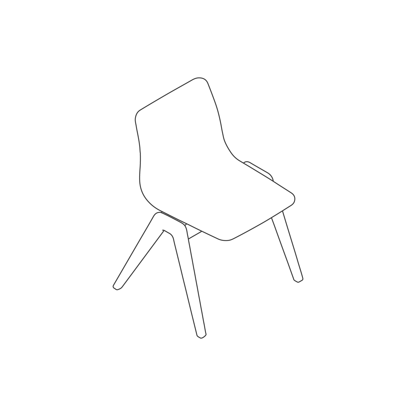 A line drawing of Viv Wood Chair.