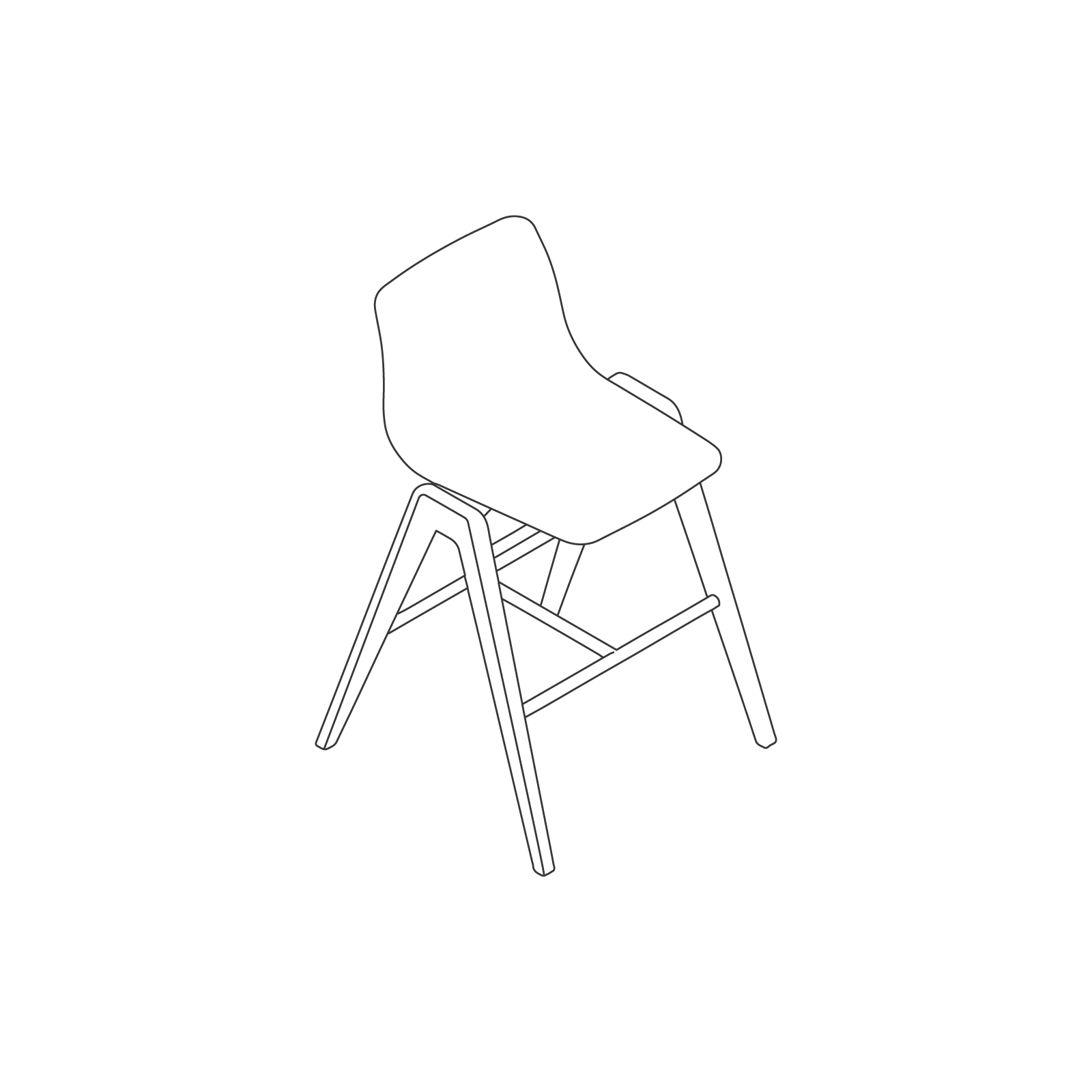 A line drawing of Viv Wood Stool–Counter Height.