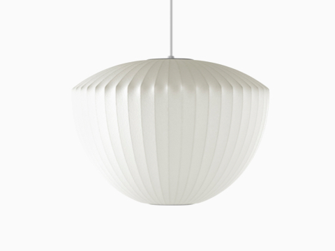 A white hanging Nelson Apple Bubble Pendant lamp. A white hanging Nelson Apple Bubble Pendant lamp.