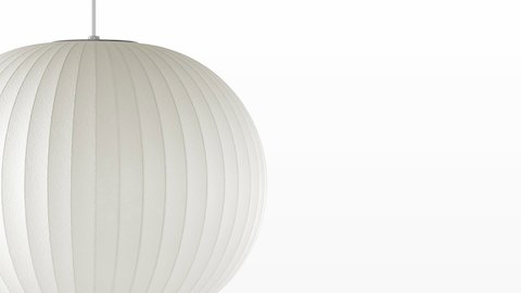 Close view of the Nelson Ball Bubble Pendant white hanging lamp.