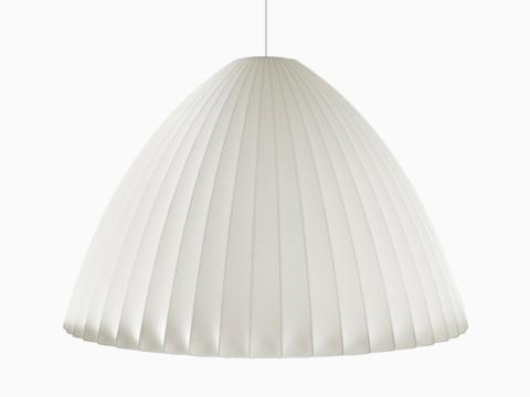 A bell-shaped hanging Nelson Bell Bubble Pendant lamp.