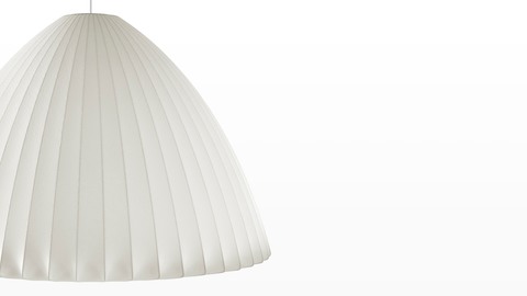 Close view of the Nelson Bell Bubble Pendant hanging lamp.