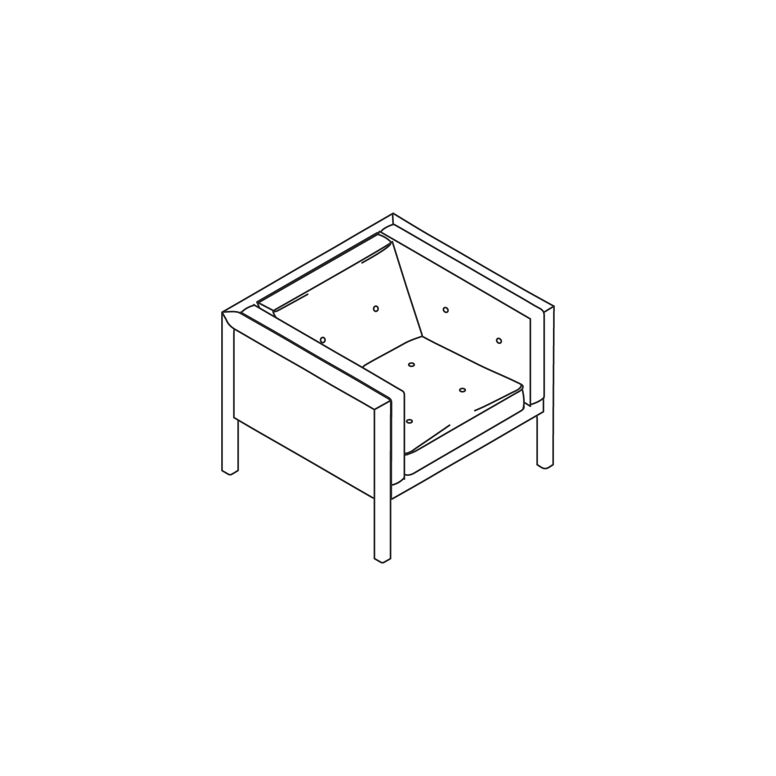 A line drawing - Nelson Cube Armchair