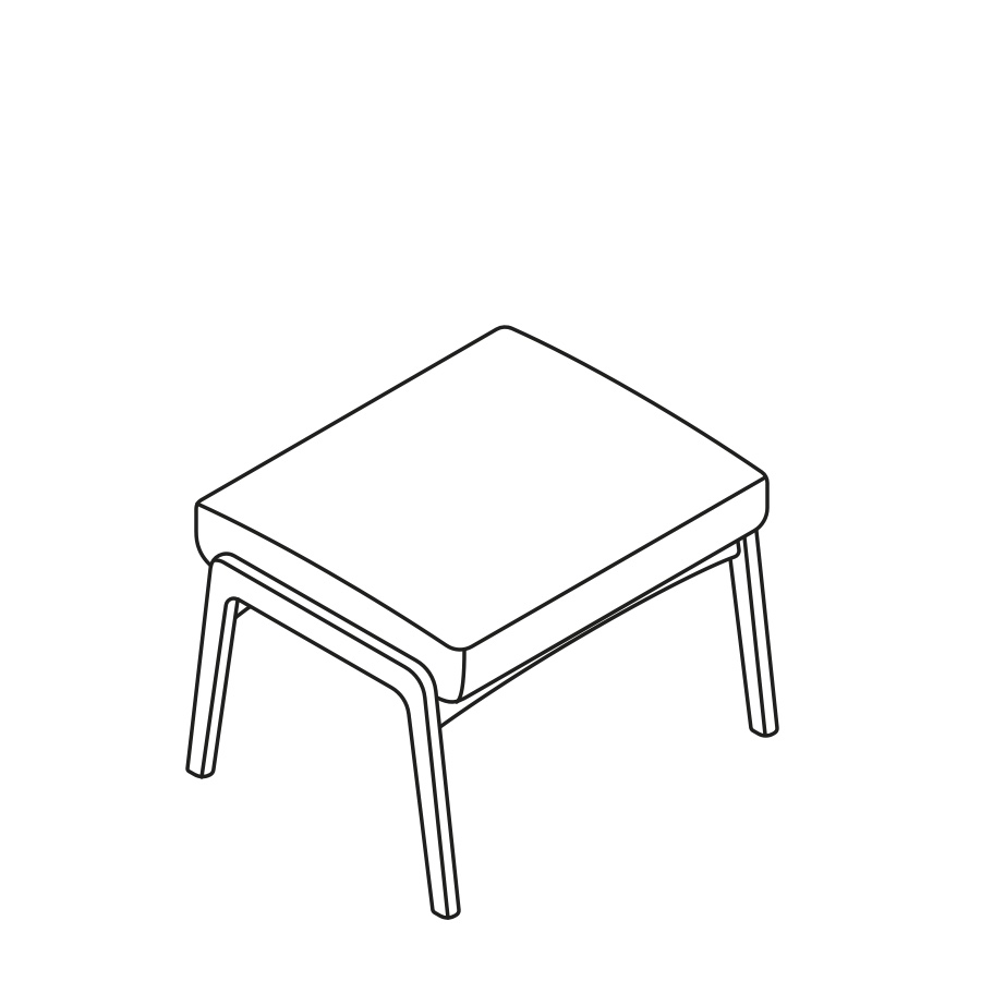 A line drawing - Nemschoff Aspen Ottoman