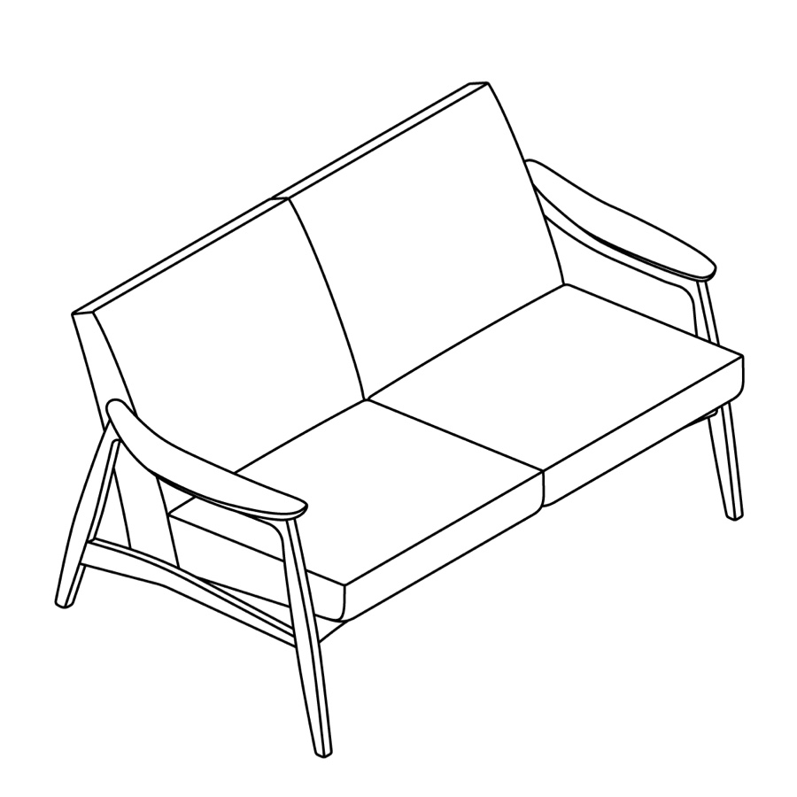 A line drawing - Nemschoff Aspen Settee