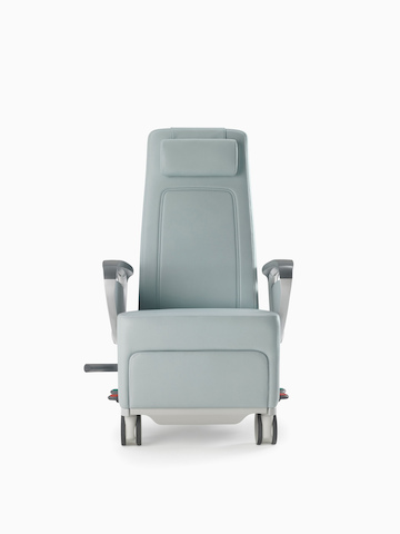 Nemschoff Ava Recliner with arcade back in a light blue upholstery, viewed from the front.