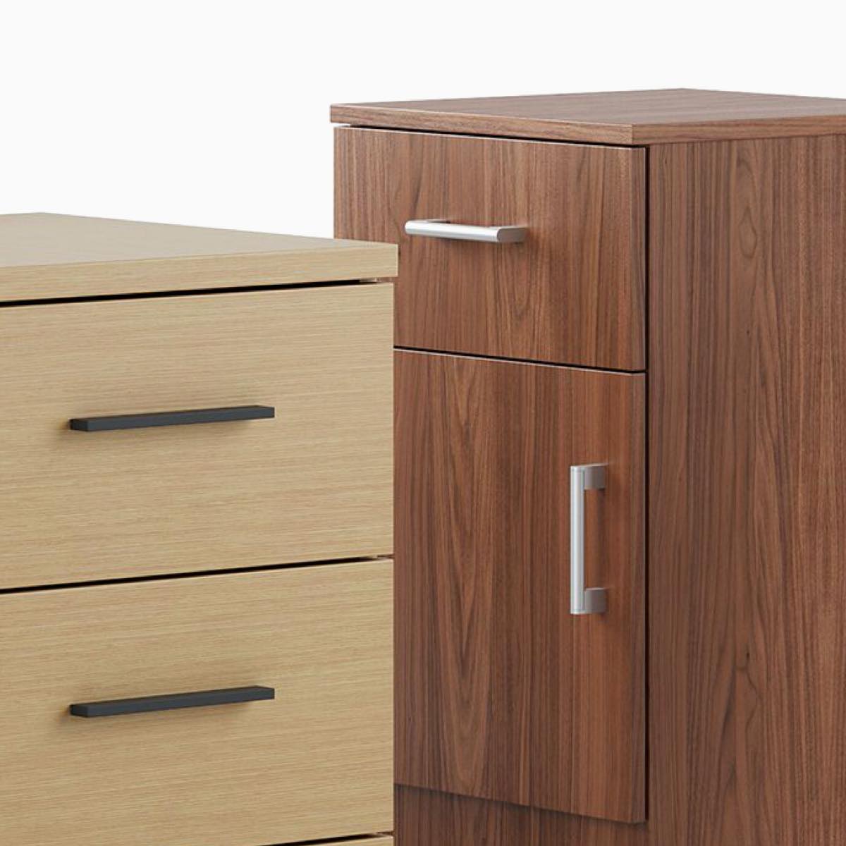 A close-up view of two Nemschoff Bedside Cabinets.