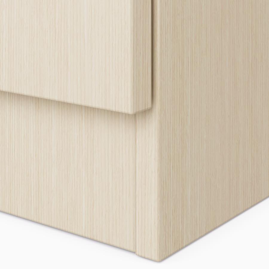 A close-up view of the to-the-floor base on the Nemschoff Bedside Cabinet.