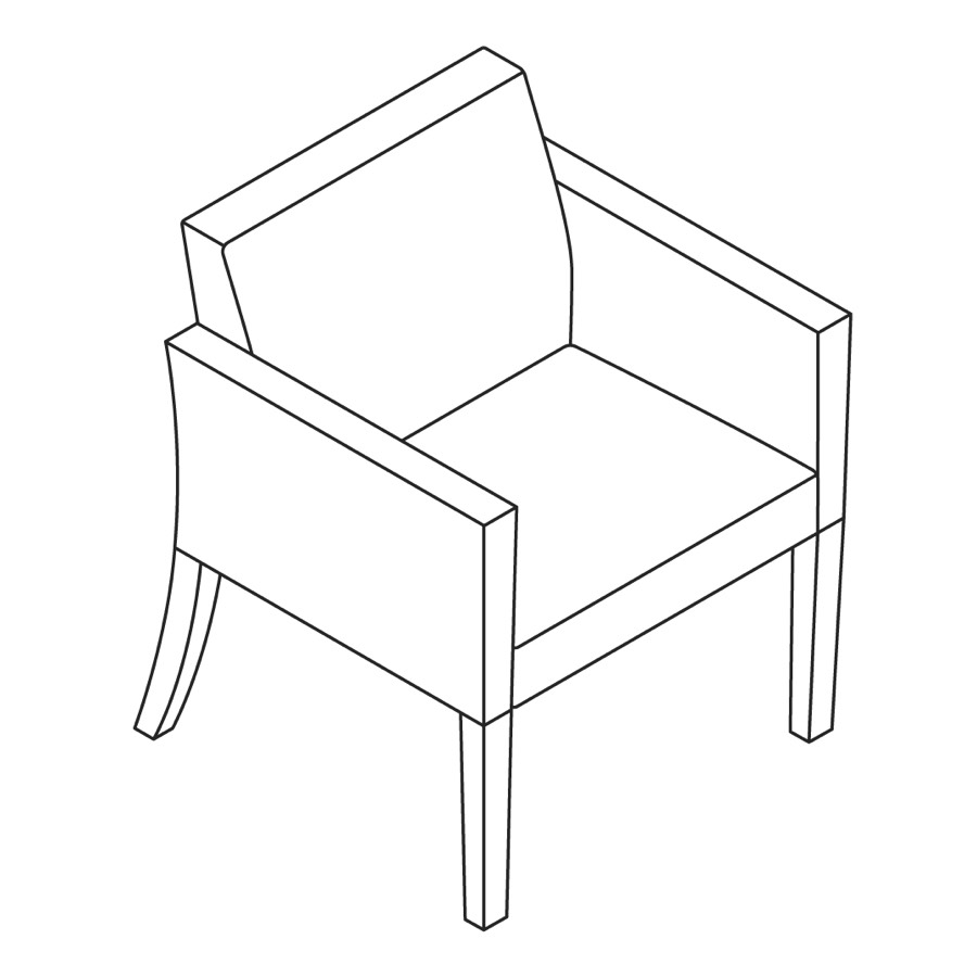 A line drawing - Nemschoff Brava Chair–Closed Arms