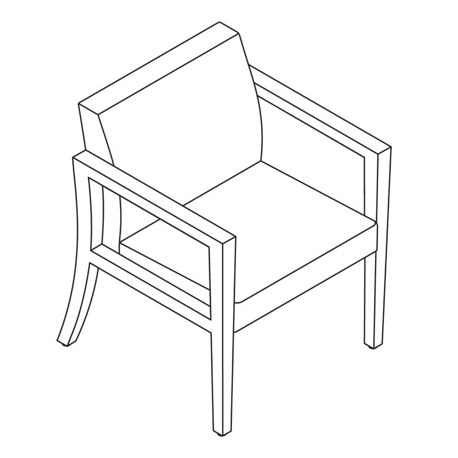 A line drawing - Nemschoff Brava Chair–Open Arms