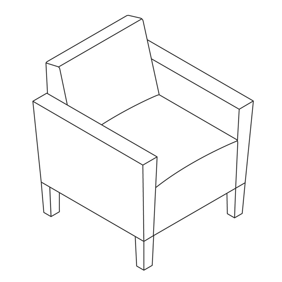 A line drawing - Nemschoff Brava Classic Armchair