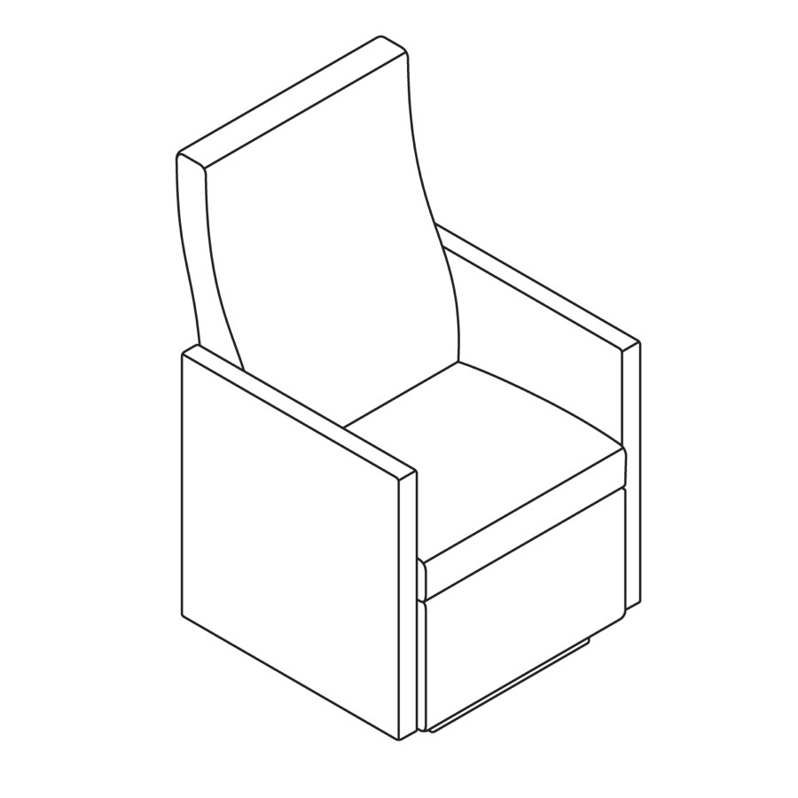 A line drawing - Nemschoff Brava Glider–Closed Arm