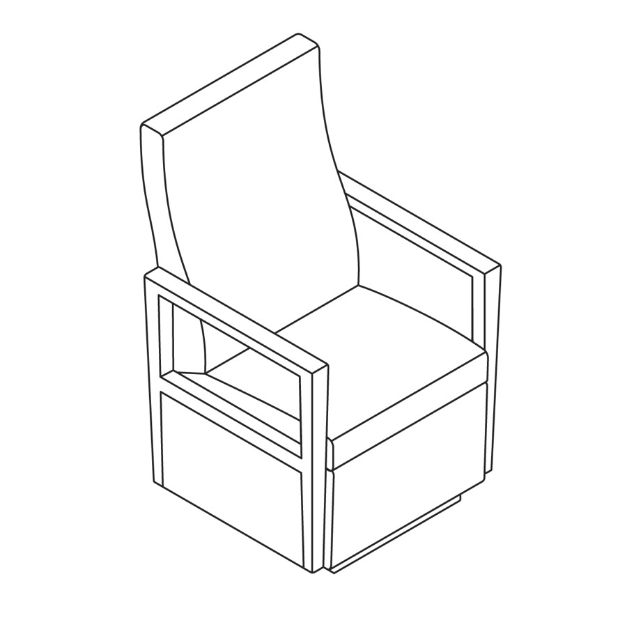 A line drawing - Nemschoff Brava Glider–Open Arm