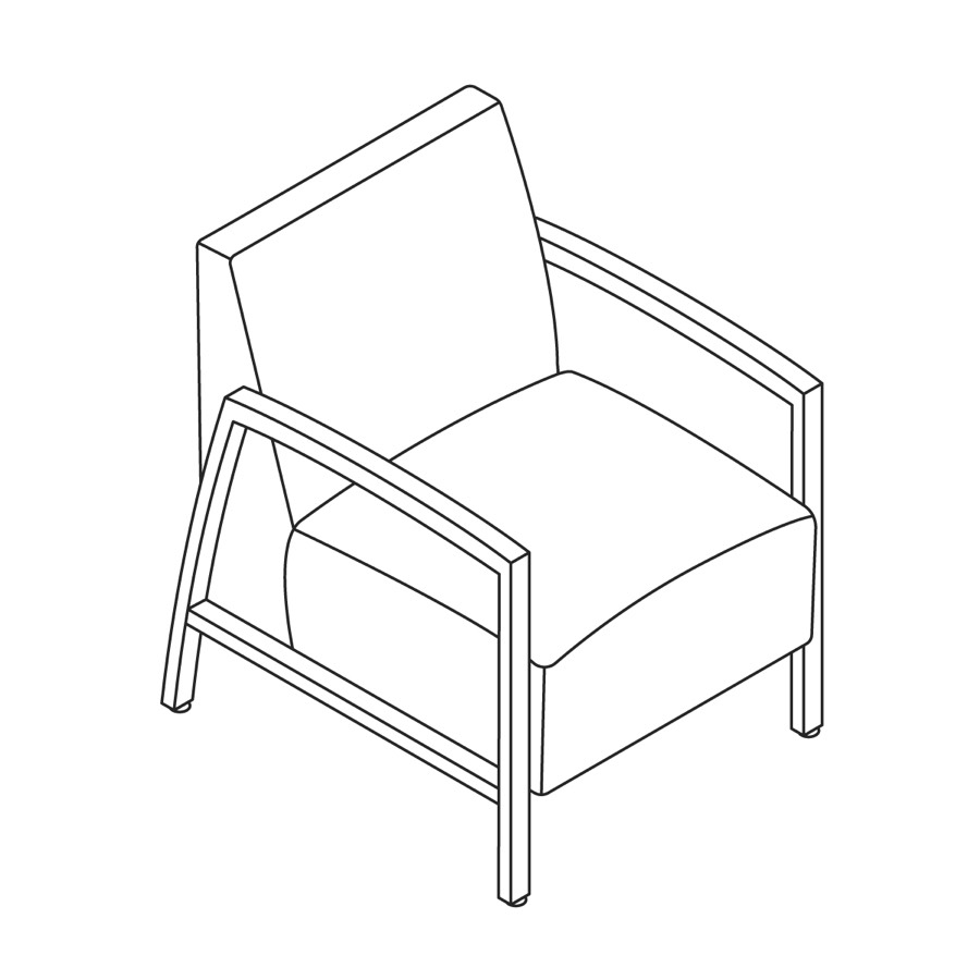 A line drawing - Nemschoff Brava Modern Armchair