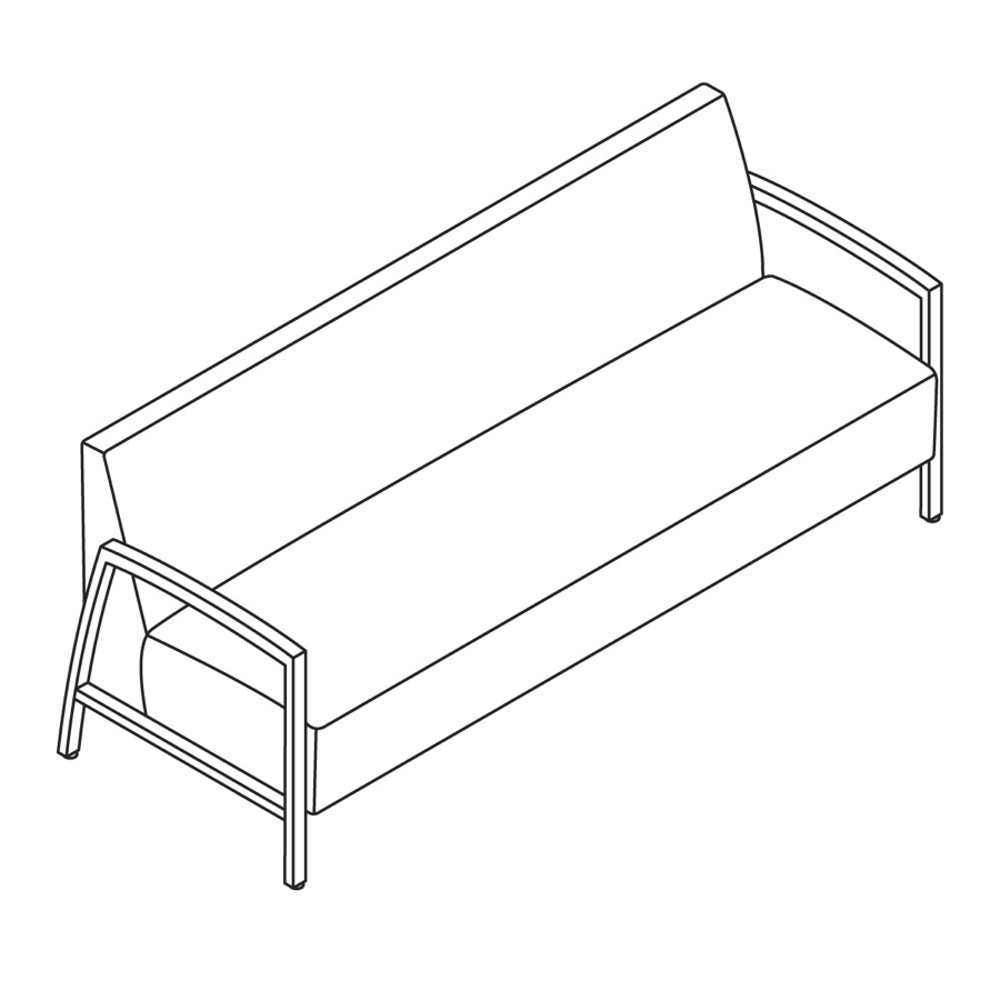 A line drawing - Nemschoff Brava Modern Sofa