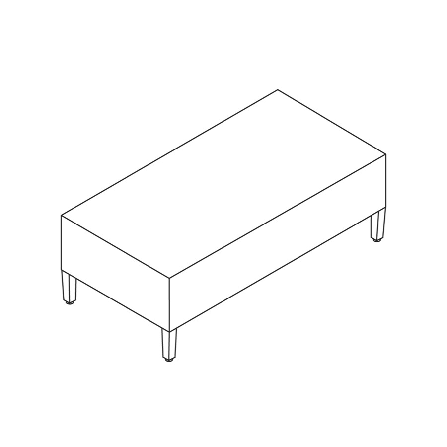 A line drawing - Nemschoff Brava Platform Bench–2 Seat