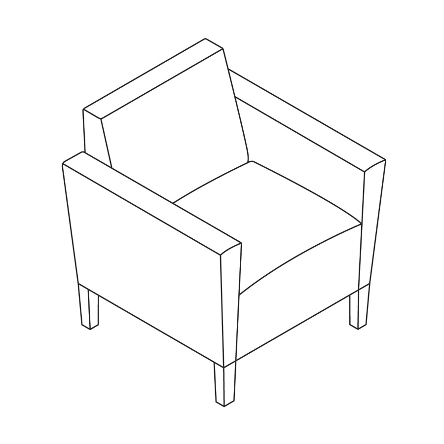 A line drawing - Nemschoff Brava Platform Chair–With Arms