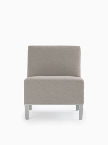 Front view of a gray Brava Platform Lounge chair with no arms on a metal base.