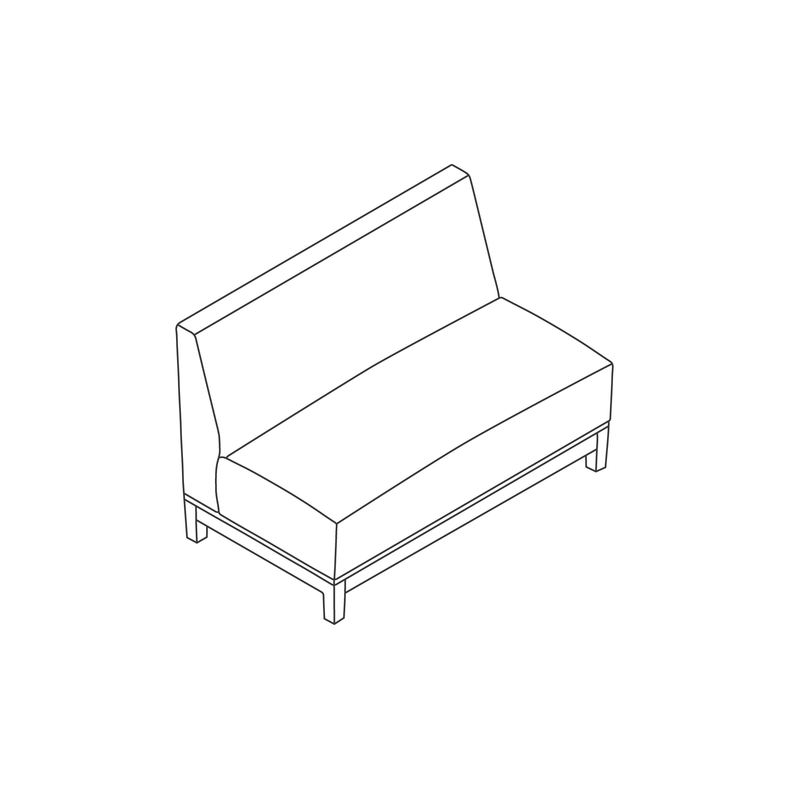 A line drawing - Nemschoff Brava Platform Multiple Seating–2 Seat–Armless