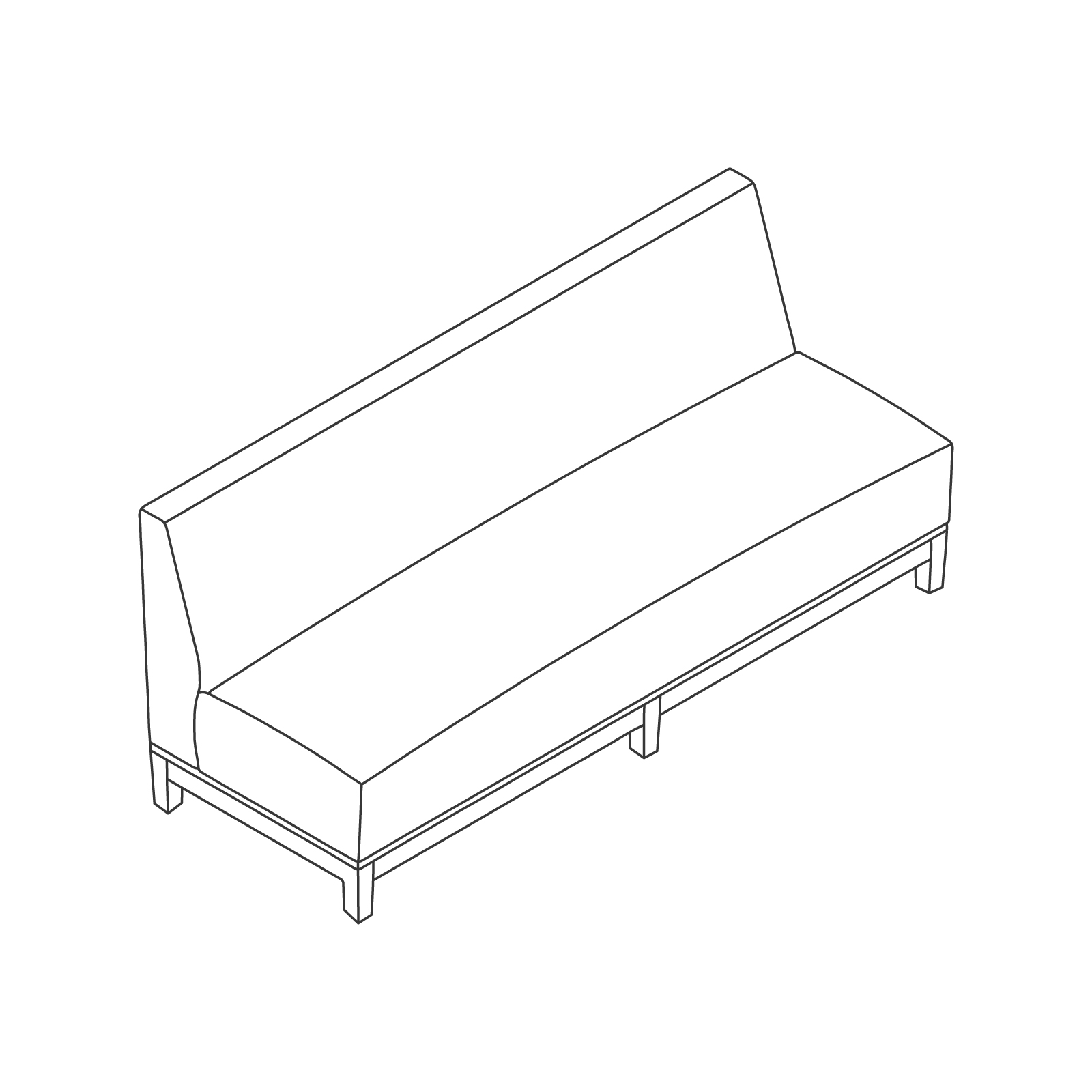 A line drawing - Nemschoff Brava Platform Multiple Seating–3 Seat–Armless