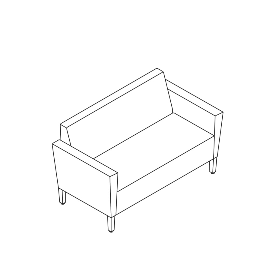 A line drawing - Nemschoff Brava Platform Settee