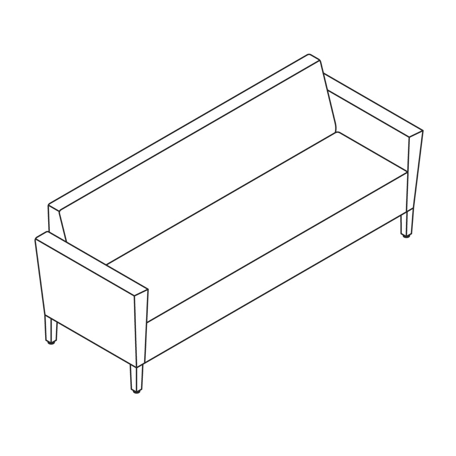 A line drawing - Nemschoff Brava Platform Sofa