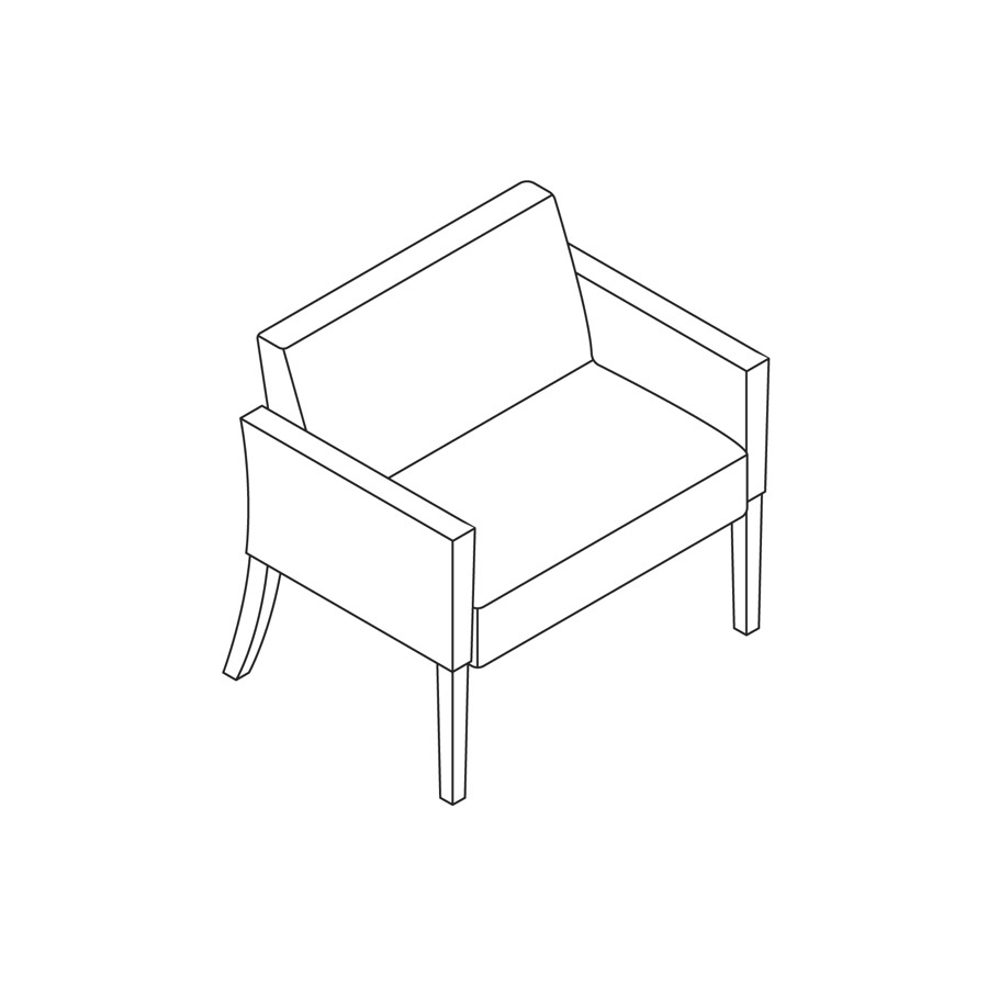 A line drawing - Nemschoff Brava Plus Chair–Closed Arm–30 Wide