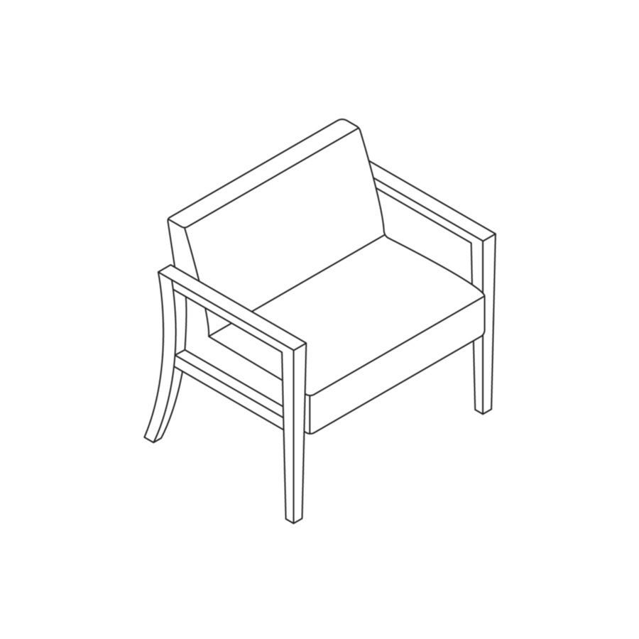 A line drawing - Nemschoff Brava Plus Chair–Open Arm–30 Wide