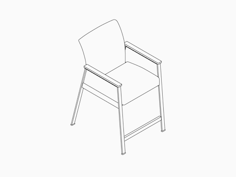 A line drawing -- Nemschoff Easton Easy Access Chair with closed arms.