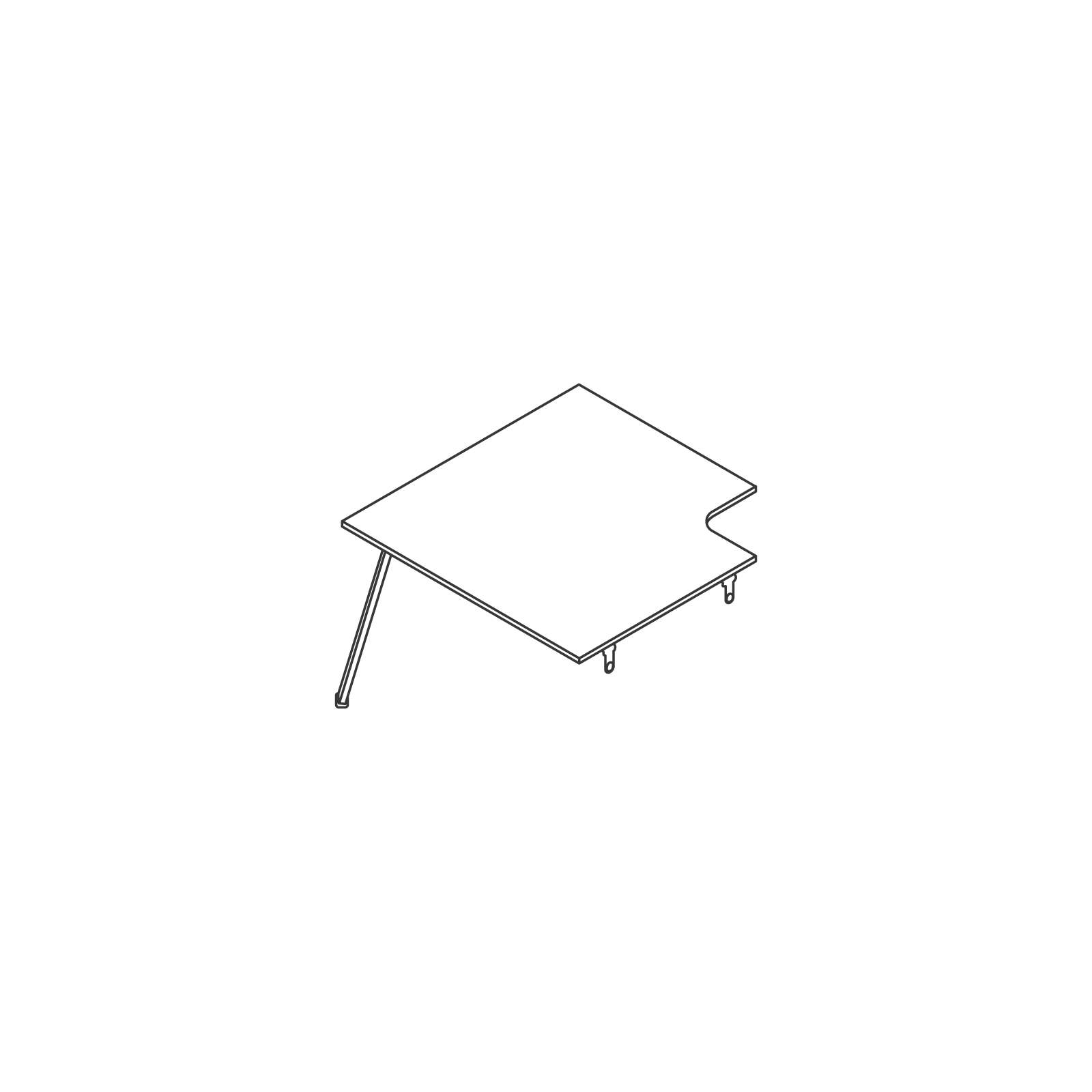 A line drawing - Nemschoff Easton Multiple Seating–Spanner Corner Table A line drawing - Nemschoff Easton Multiple Seating–Spanner Corner Table