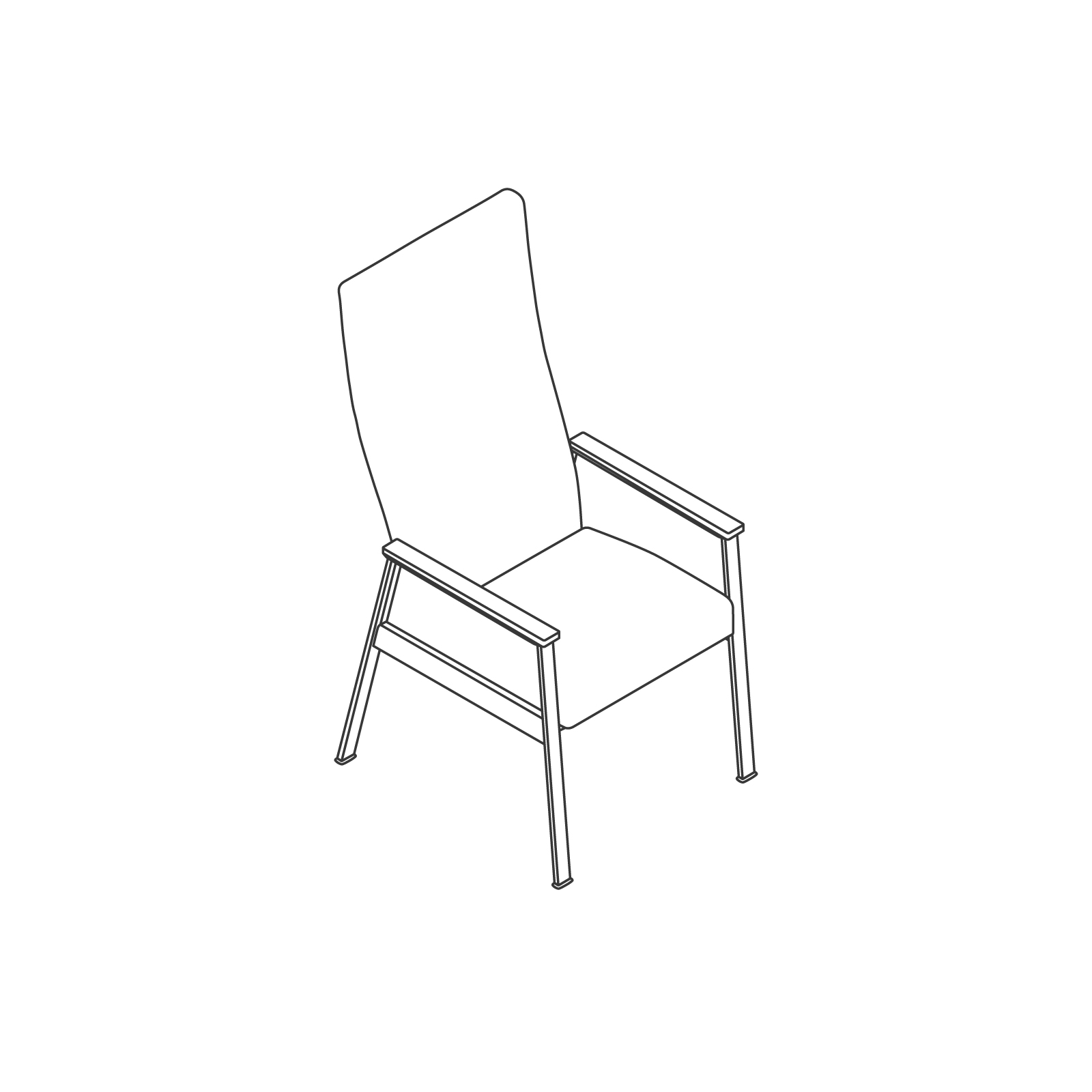 A line drawing - Nemschoff Easton Patient Chair–Closed Arm