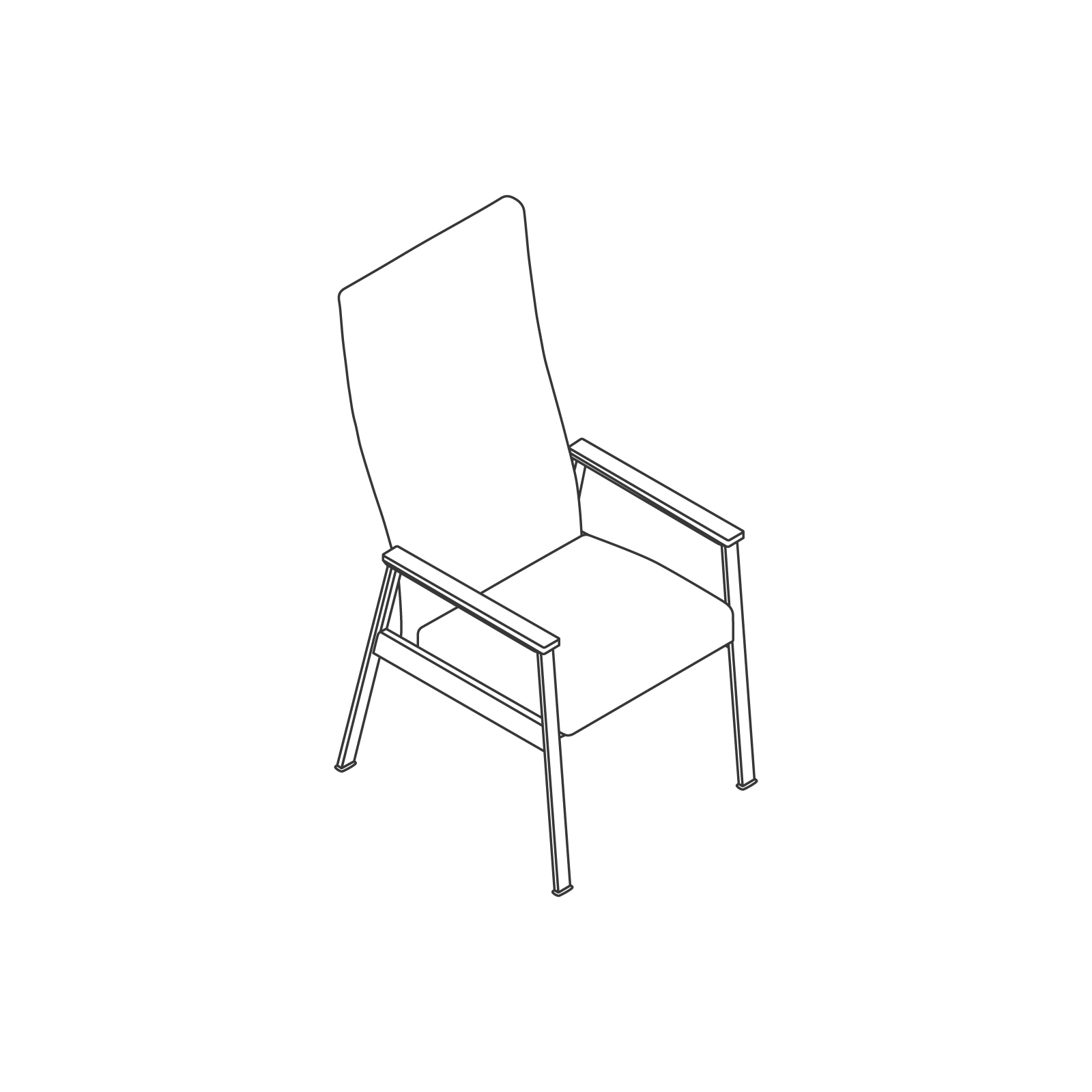 A line drawing - Nemschoff Easton Patient Chair–Open Arm