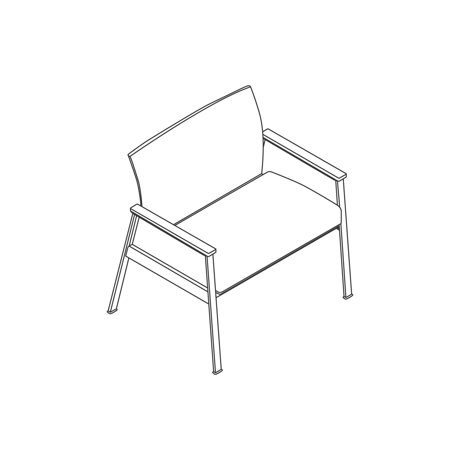 A line drawing - Nemschoff Easton Plus Chair–Closed Arm